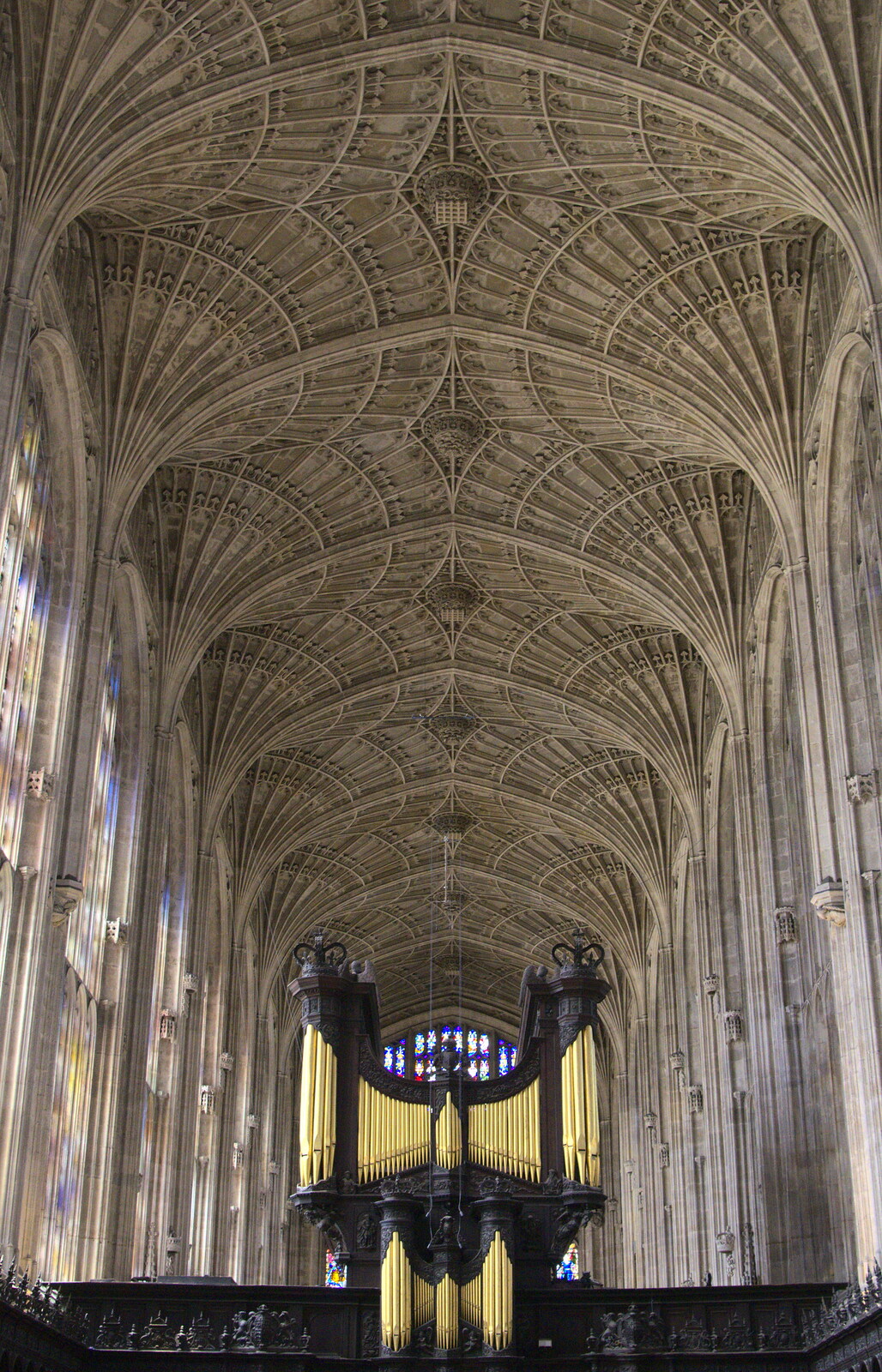 The highly-detailed ceiling and the organ from Punting With Grandad, Cambridge, Cambridgeshire - 6th June 2015