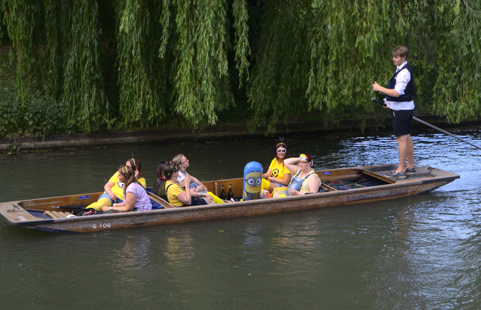 A hen party with Minion inflatable from Punting With Grandad, Cambridge, Cambridgeshire - 6th June 2015