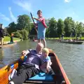 Isobel punts as Grandad and Harry look around, Punting With Grandad, Cambridge, Cambridgeshire - 6th June 2015