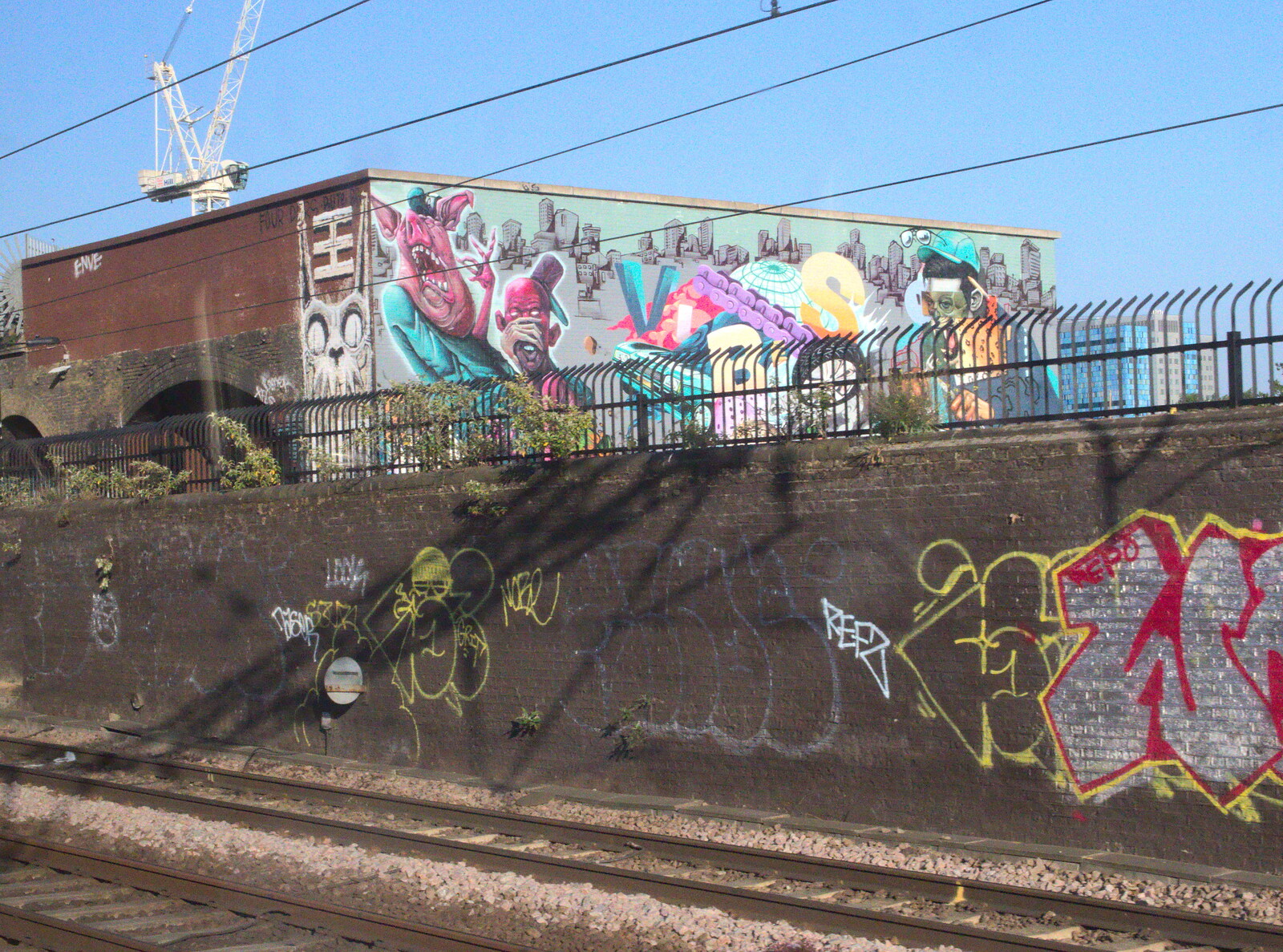 Street art on a building just off Brick Lane from SwiftKey Does AirSoft, Epsom, Surrey - 11th June 2015