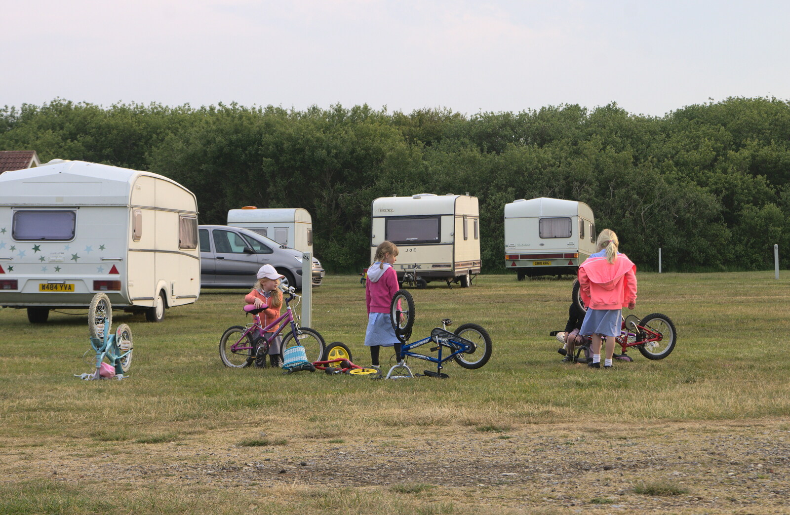 The makeshift bicycle repair shop has been set up from A Wet Weekend of Camping, Waxham Sands, Norfolk - 13th June 2015