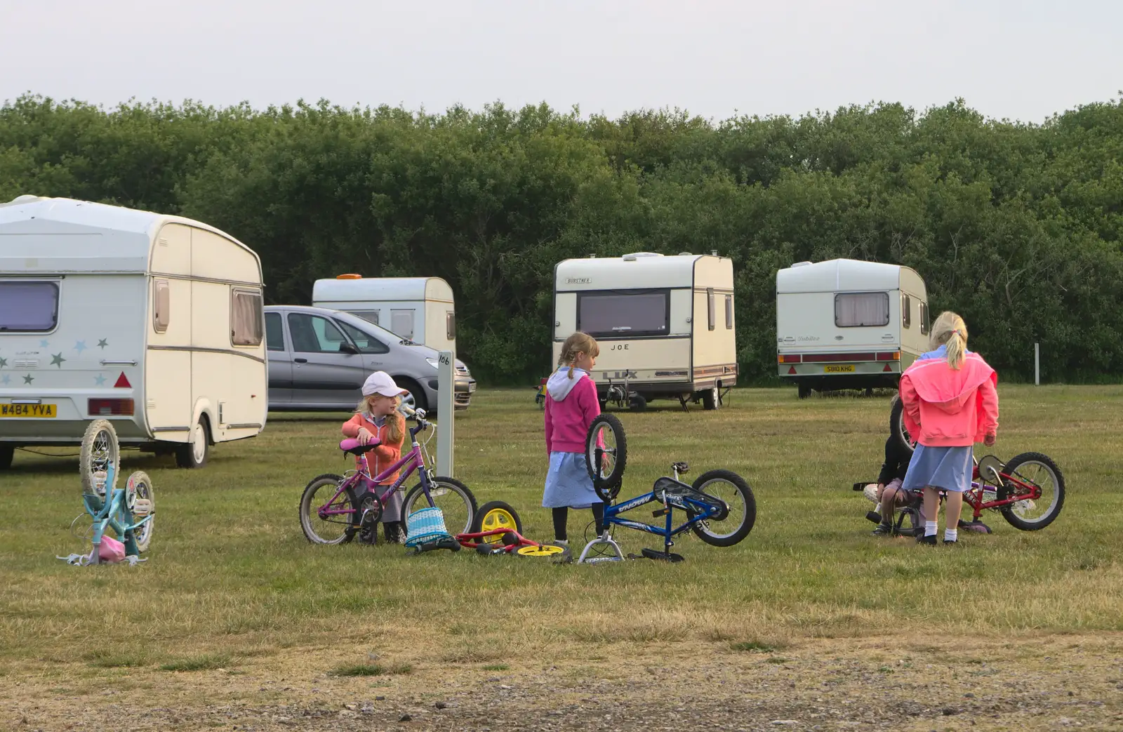 The makeshift bicycle repair shop has been set up, from A Wet Weekend of Camping, Waxham Sands, Norfolk - 13th June 2015