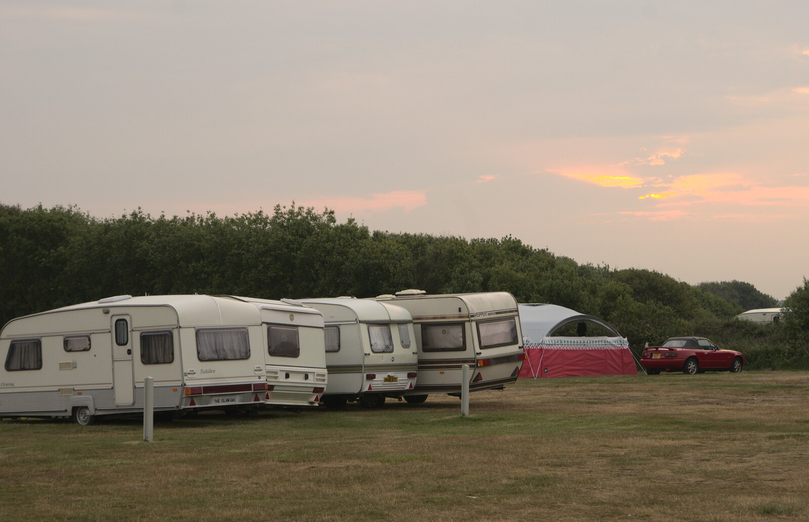 A random stack of caravans from A Wet Weekend of Camping, Waxham Sands, Norfolk - 13th June 2015