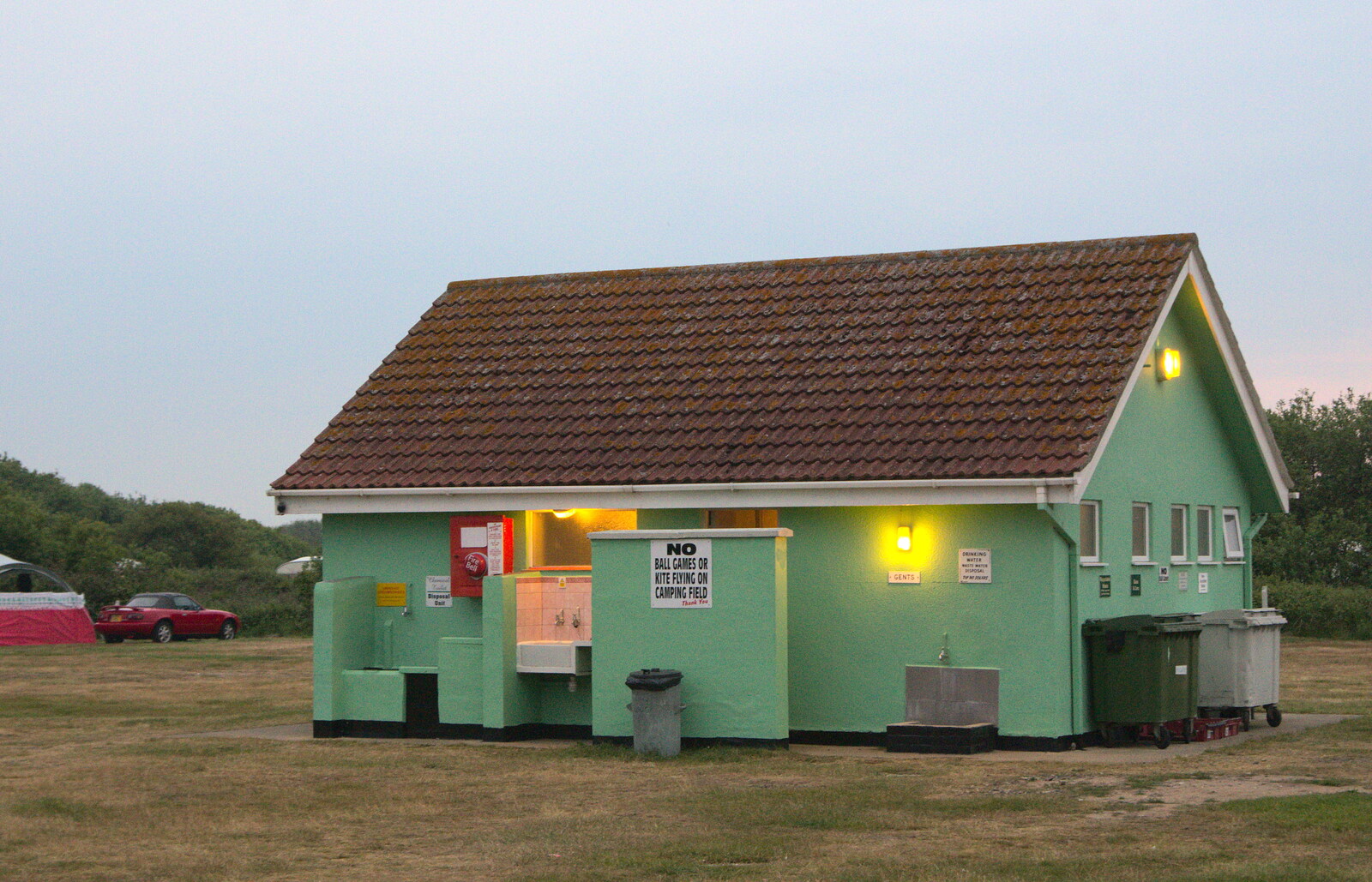 1980s toilet block, with intermittent electricity from A Wet Weekend of Camping, Waxham Sands, Norfolk - 13th June 2015