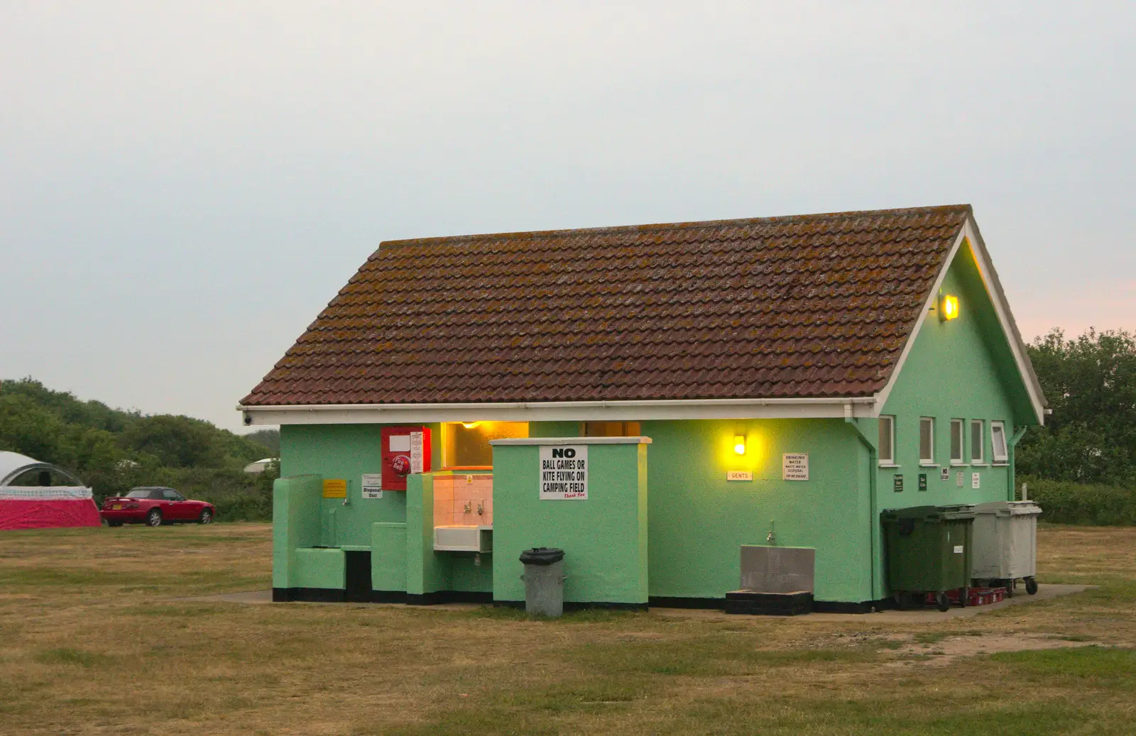 1980s toilet block, with intermittent electricity, from A Wet Weekend of Camping, Waxham Sands, Norfolk - 13th June 2015