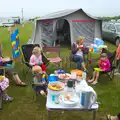 Breakfast before the rain, A Wet Weekend of Camping, Waxham Sands, Norfolk - 13th June 2015