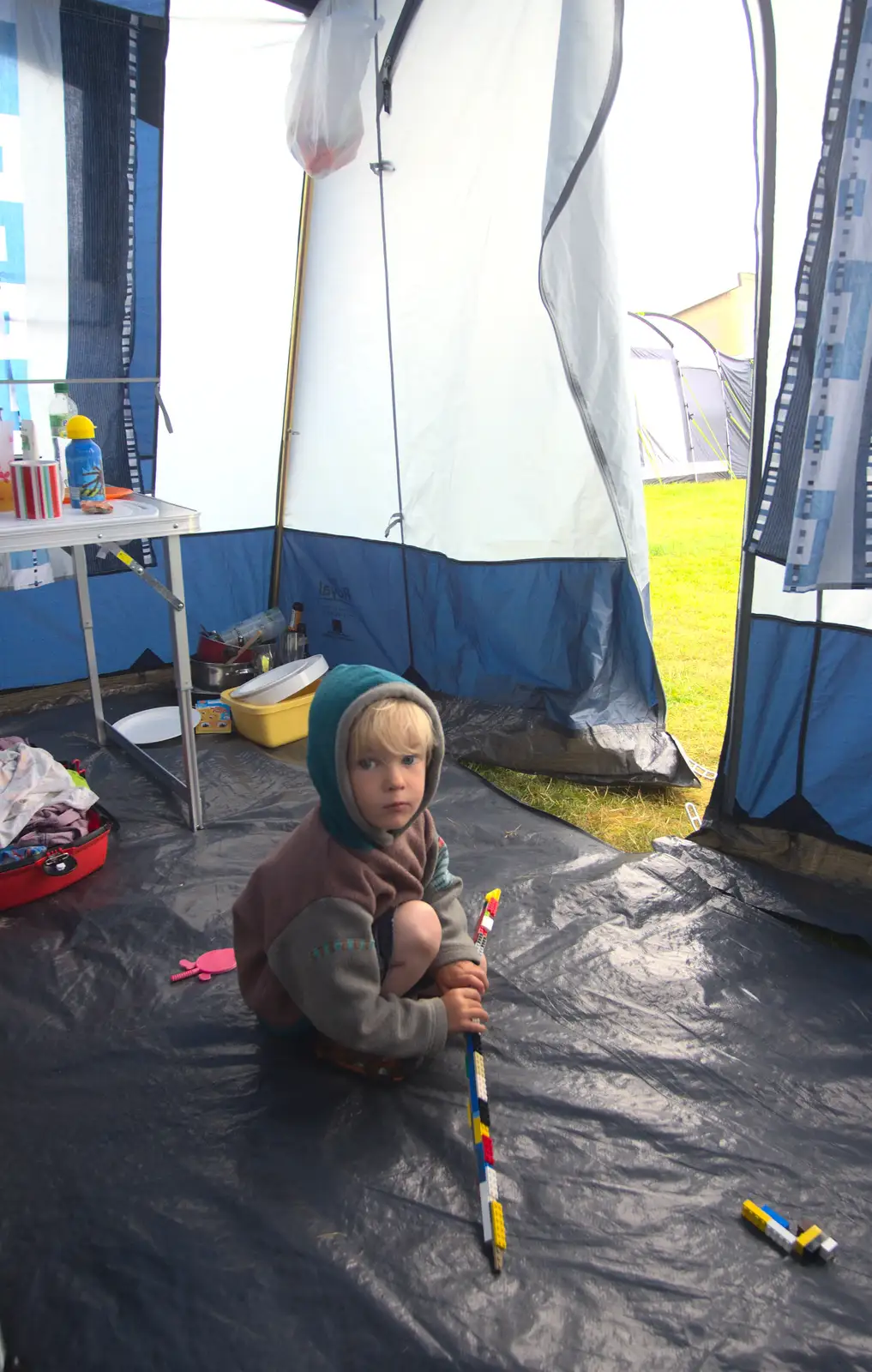 Harry plays with Lego, from A Wet Weekend of Camping, Waxham Sands, Norfolk - 13th June 2015