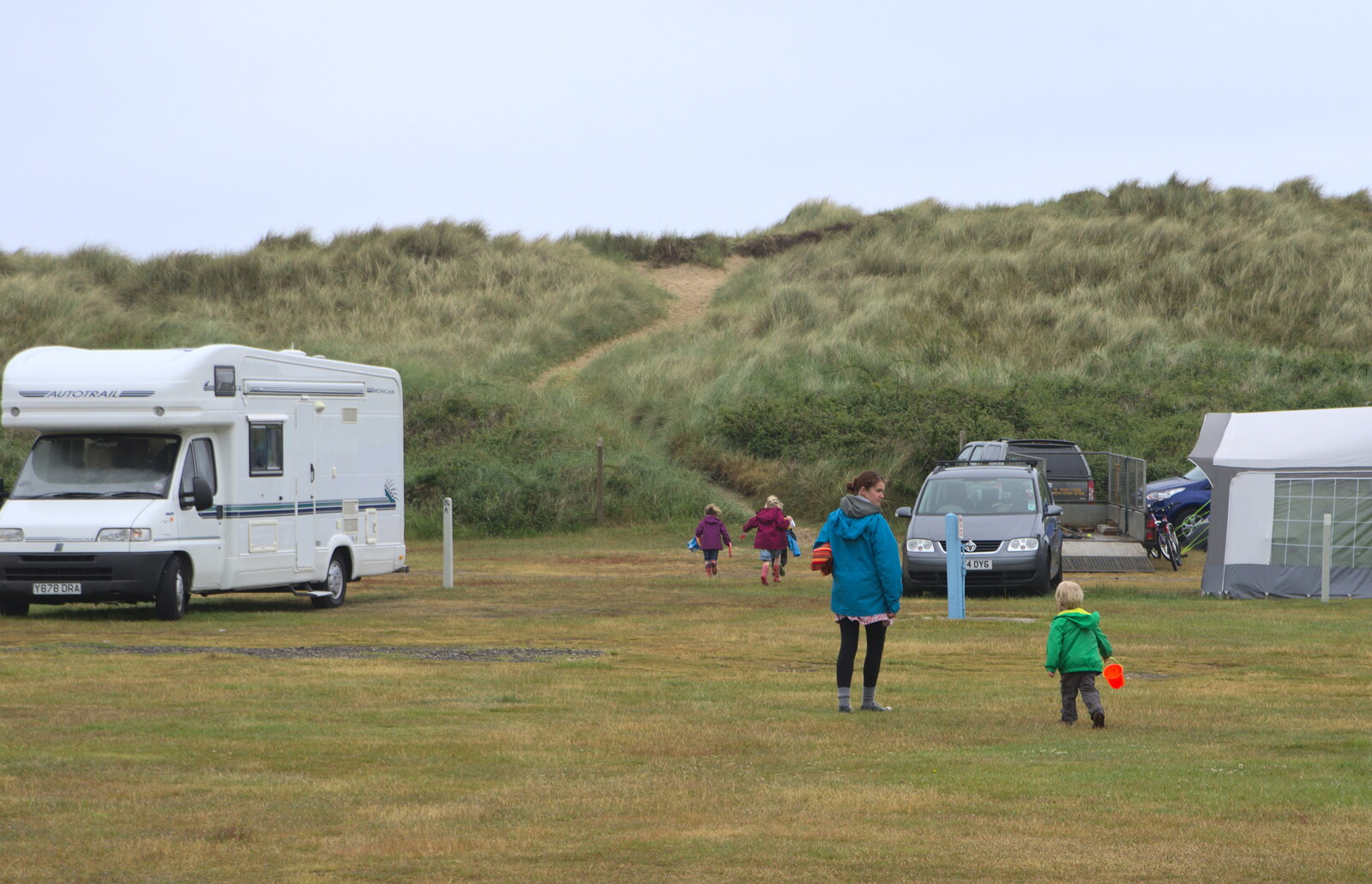 We head off to the beach from A Wet Weekend of Camping, Waxham Sands, Norfolk - 13th June 2015