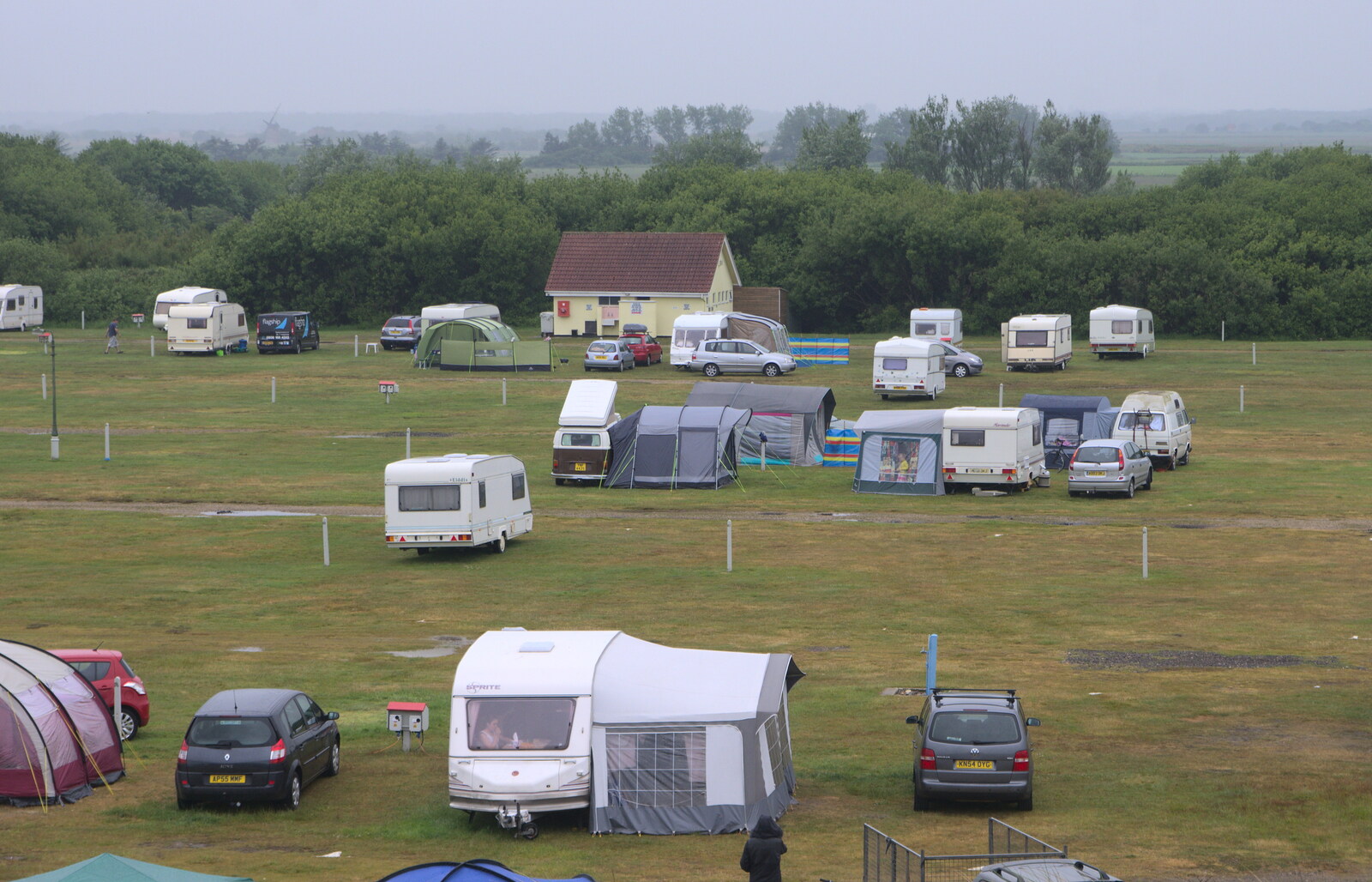 A view of our spot from up on the dunes from A Wet Weekend of Camping, Waxham Sands, Norfolk - 13th June 2015