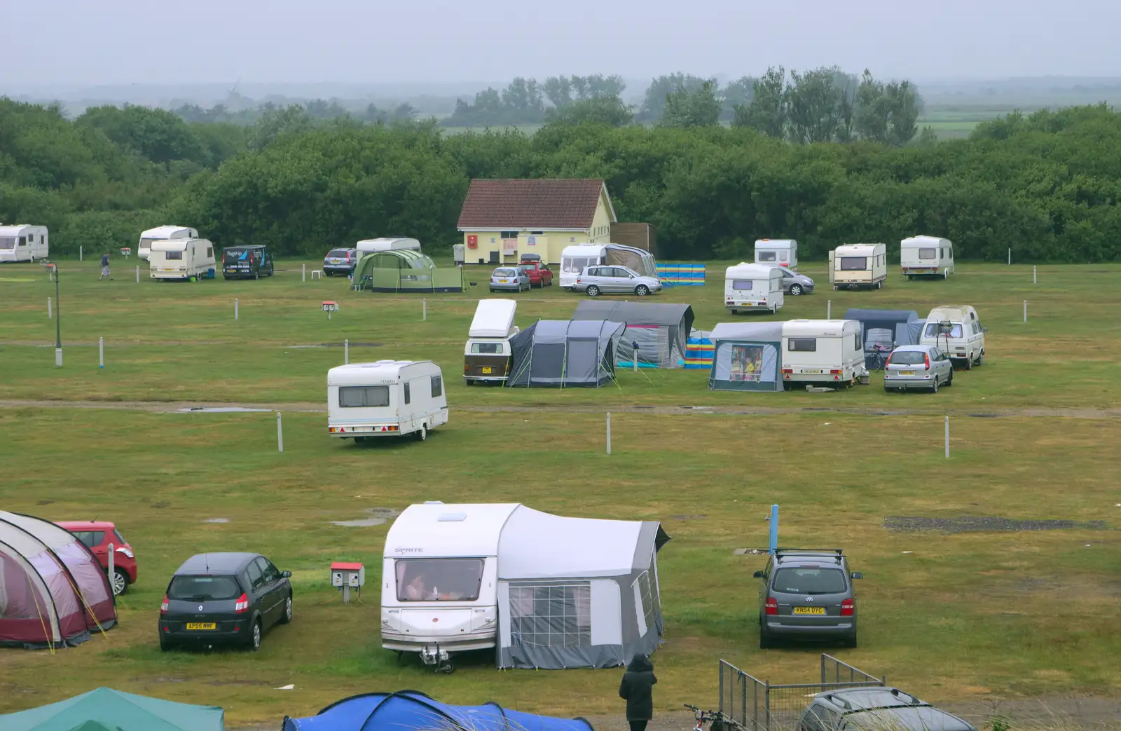 A view of our spot from up on the dunes, from A Wet Weekend of Camping, Waxham Sands, Norfolk - 13th June 2015