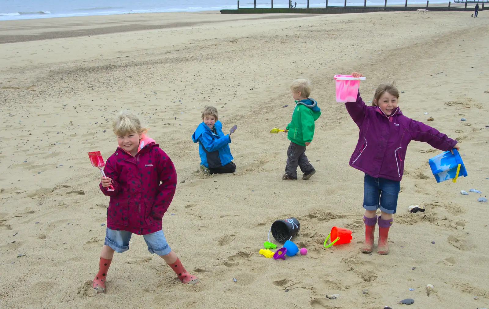 On the beach, from A Wet Weekend of Camping, Waxham Sands, Norfolk - 13th June 2015