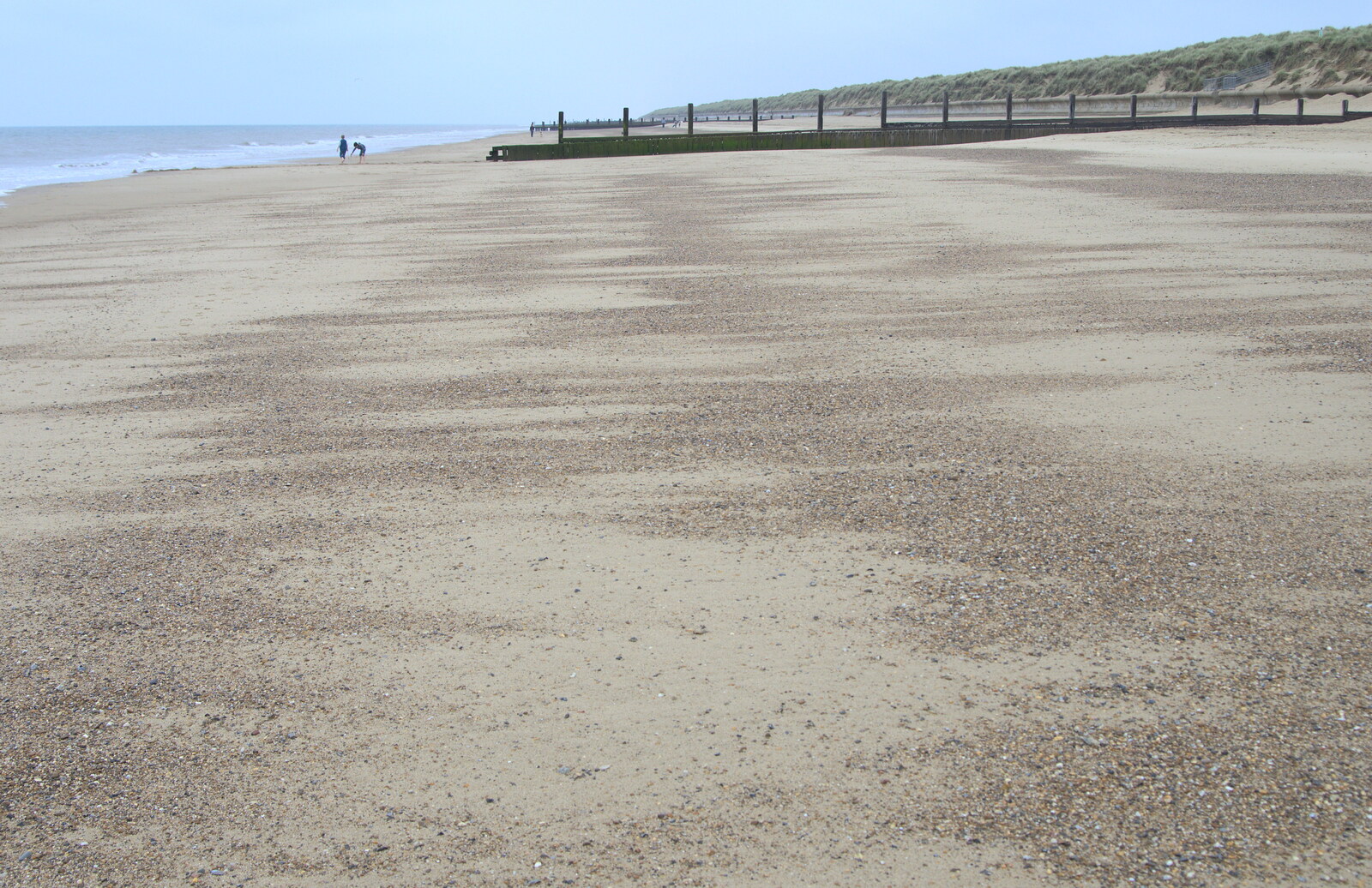 The vast expanse of sand is almost deserted from A Wet Weekend of Camping, Waxham Sands, Norfolk - 13th June 2015