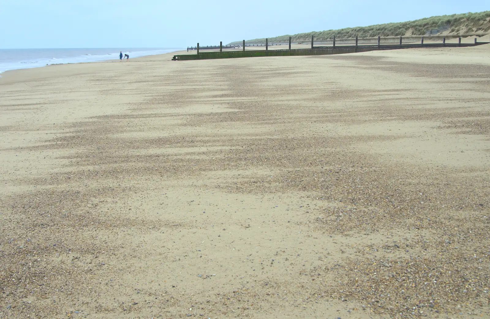 The vast expanse of sand is almost deserted, from A Wet Weekend of Camping, Waxham Sands, Norfolk - 13th June 2015