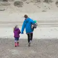 Isobel hauls Harry up the beach, A Wet Weekend of Camping, Waxham Sands, Norfolk - 13th June 2015