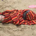Harry's wrapped up like a papoose, A Wet Weekend of Camping, Waxham Sands, Norfolk - 13th June 2015