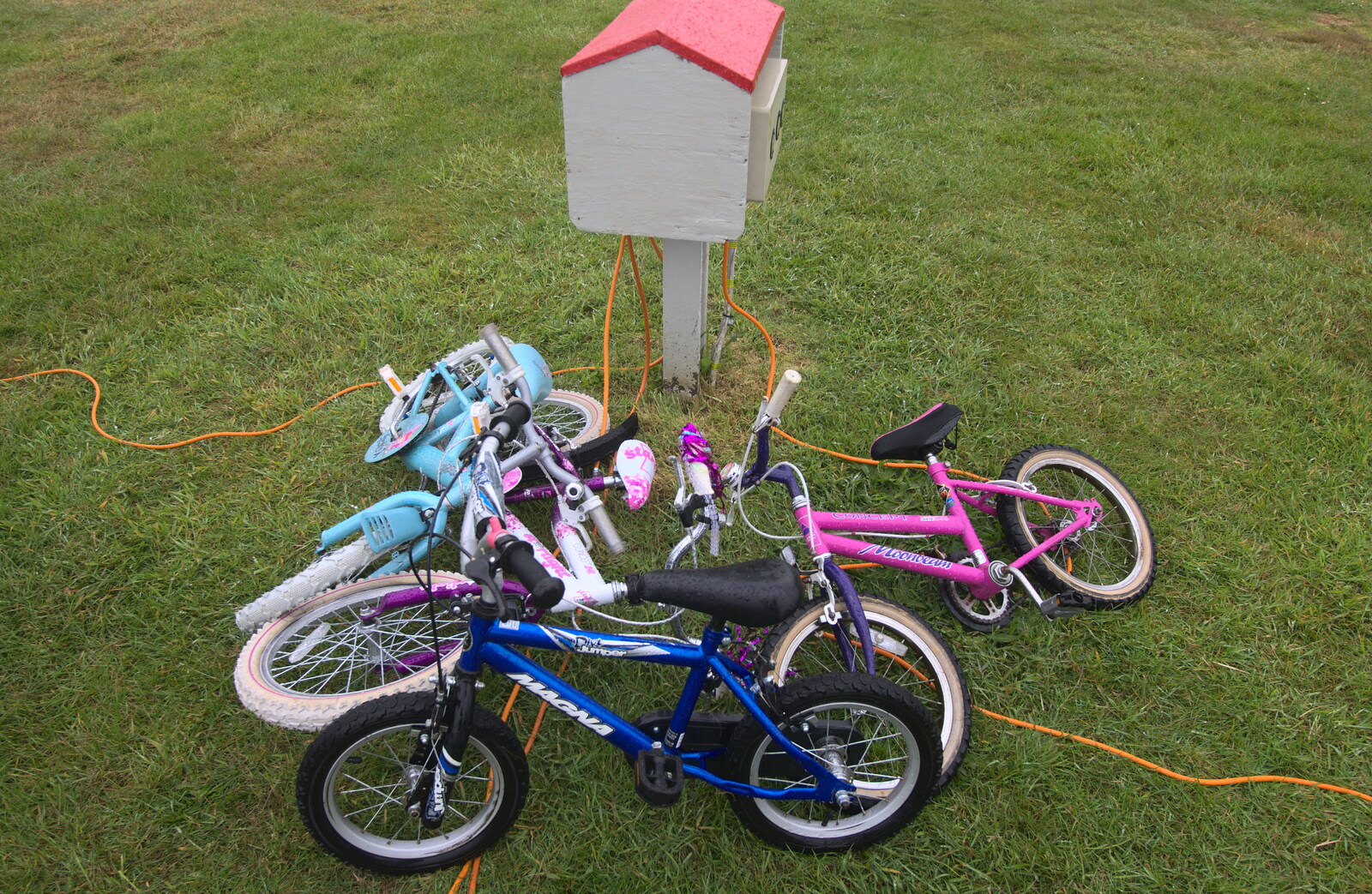 A pile of randomly-scattered child bicycles from A Wet Weekend of Camping, Waxham Sands, Norfolk - 13th June 2015