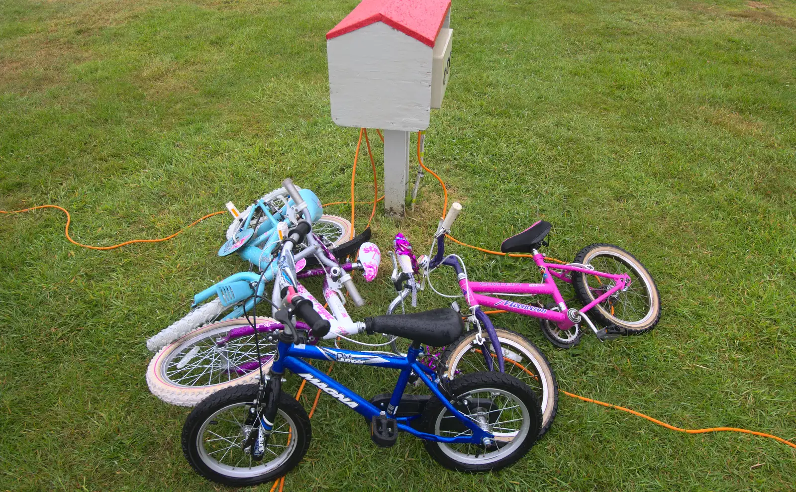 A pile of randomly-scattered child bicycles, from A Wet Weekend of Camping, Waxham Sands, Norfolk - 13th June 2015