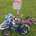 A pile of randomly-scattered child bicycles, A Wet Weekend of Camping, Waxham Sands, Norfolk - 13th June 2015