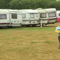 Fred brings the washing-up back, A Wet Weekend of Camping, Waxham Sands, Norfolk - 13th June 2015