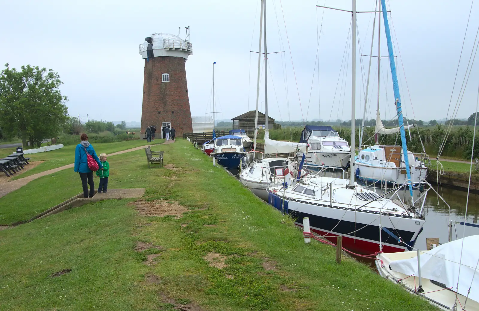 Isobel and Harry on the broads, from A Wet Weekend of Camping, Waxham Sands, Norfolk - 13th June 2015