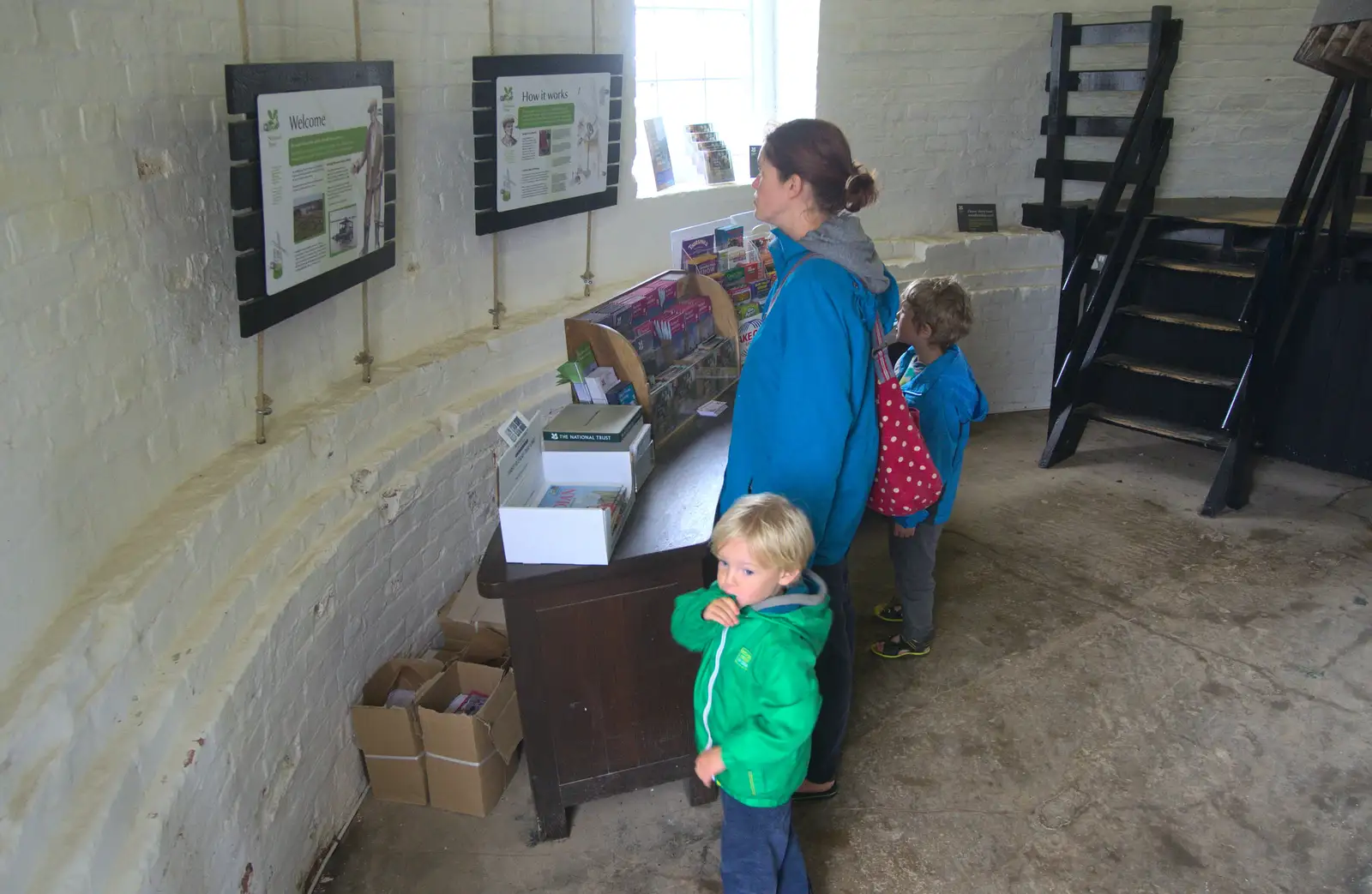 We poke around inside the windpump, from A Wet Weekend of Camping, Waxham Sands, Norfolk - 13th June 2015