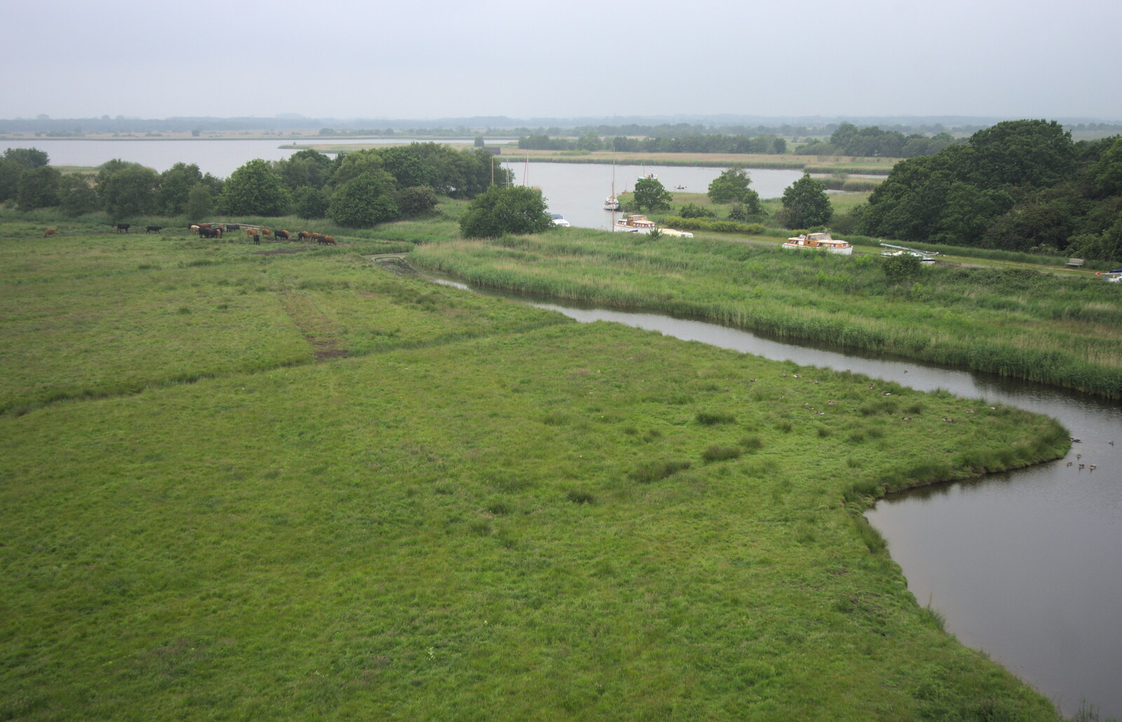 A view of Horsey broads from the top from A Wet Weekend of Camping, Waxham Sands, Norfolk - 13th June 2015