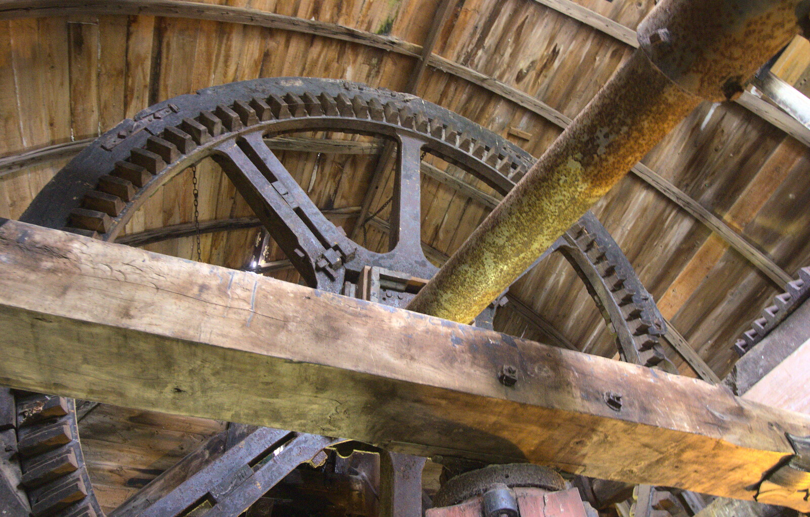 The massive sail gears up in the roof from A Wet Weekend of Camping, Waxham Sands, Norfolk - 13th June 2015