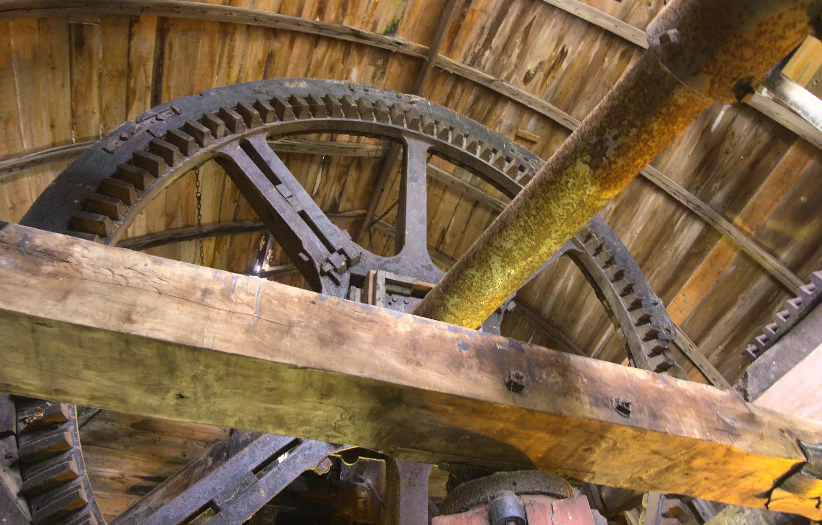 The massive sail gears up in the roof, from A Wet Weekend of Camping, Waxham Sands, Norfolk - 13th June 2015