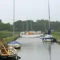 A large boat does a 20-point turn, A Wet Weekend of Camping, Waxham Sands, Norfolk - 13th June 2015