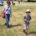 Harry, Isobel and Fred stroll in to the show, A Vintage Tractorey Sort of Day, Palgrave, Suffolk - 21st June 2015