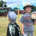 Harry, Fred and Francis the School Owl, A Vintage Tractorey Sort of Day, Palgrave, Suffolk - 21st June 2015