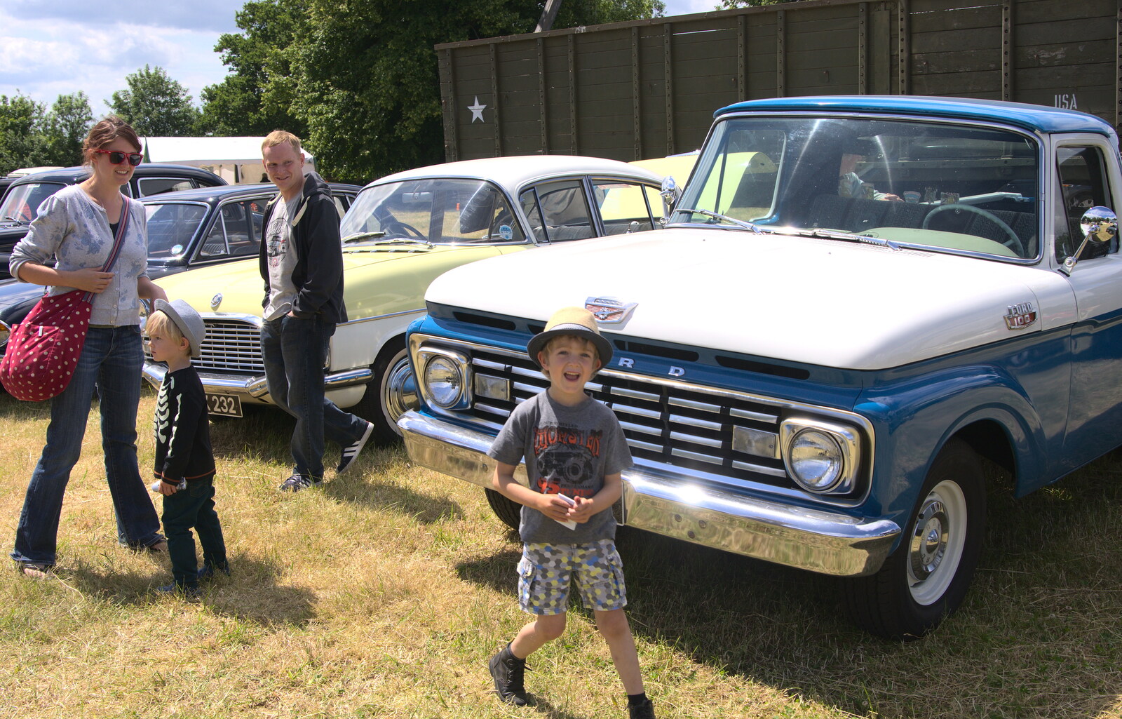 Fred in front of Paul's Ford F-100 pickup from A Vintage Tractorey Sort of Day, Palgrave, Suffolk - 21st June 2015