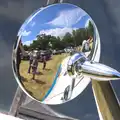 Life in a highly-polished chrome wing mirror, A Vintage Tractorey Sort of Day, Palgrave, Suffolk - 21st June 2015