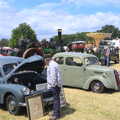 Some dude looks at a Morris Minor, A Vintage Tractorey Sort of Day, Palgrave, Suffolk - 21st June 2015