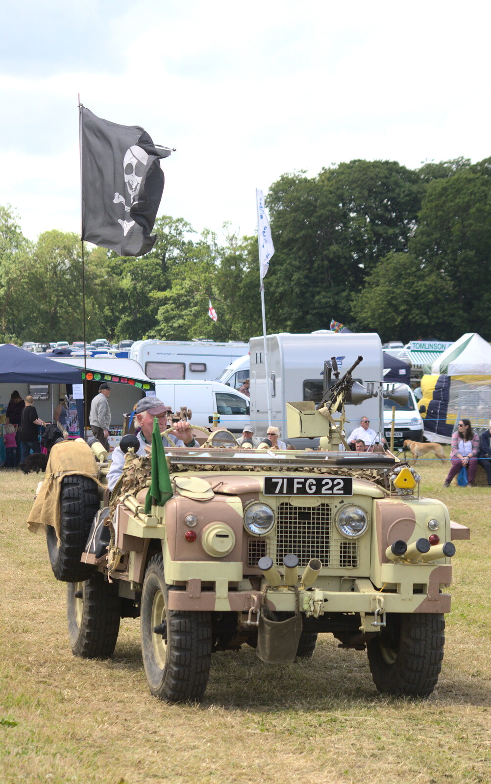 An army Land Rover with a pirate flag from A Vintage Tractorey Sort of Day, Palgrave, Suffolk - 21st June 2015
