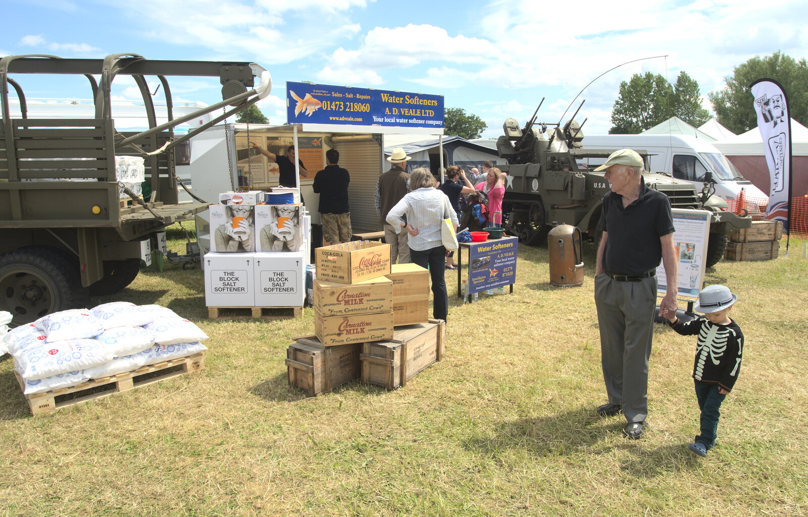 Grandad looks at things with Harry from A Vintage Tractorey Sort of Day, Palgrave, Suffolk - 21st June 2015