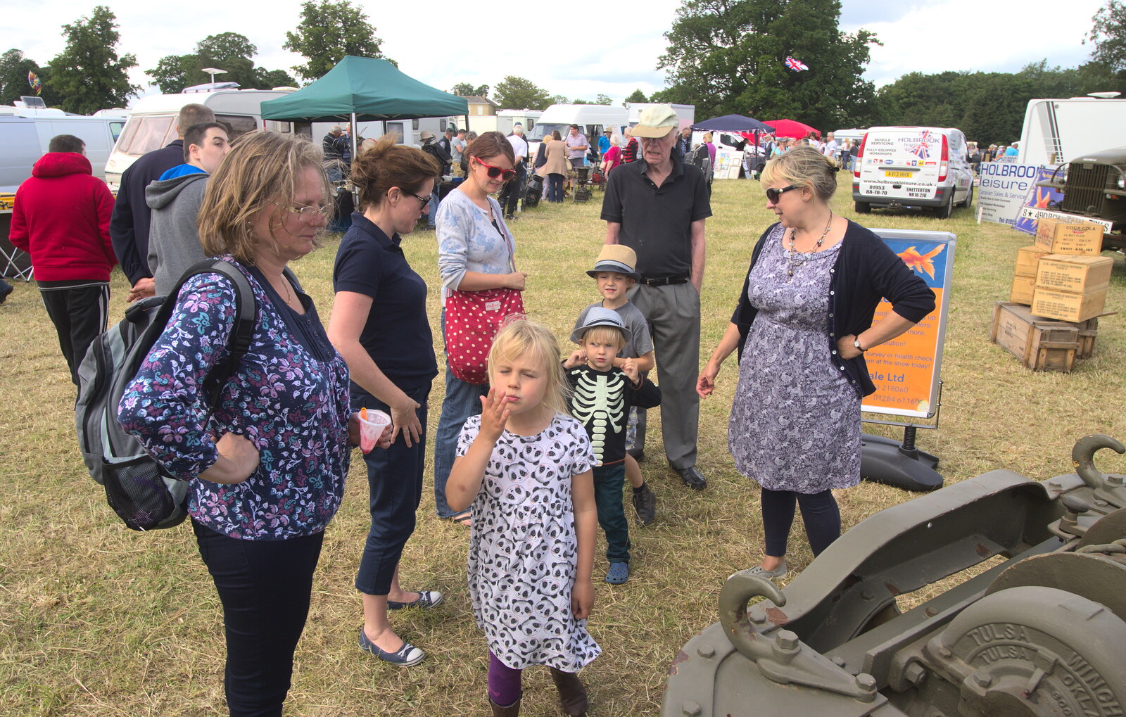 More chatting in front of Clive's stand from A Vintage Tractorey Sort of Day, Palgrave, Suffolk - 21st June 2015