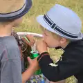 Fred and Harry share a can, A Vintage Tractorey Sort of Day, Palgrave, Suffolk - 21st June 2015