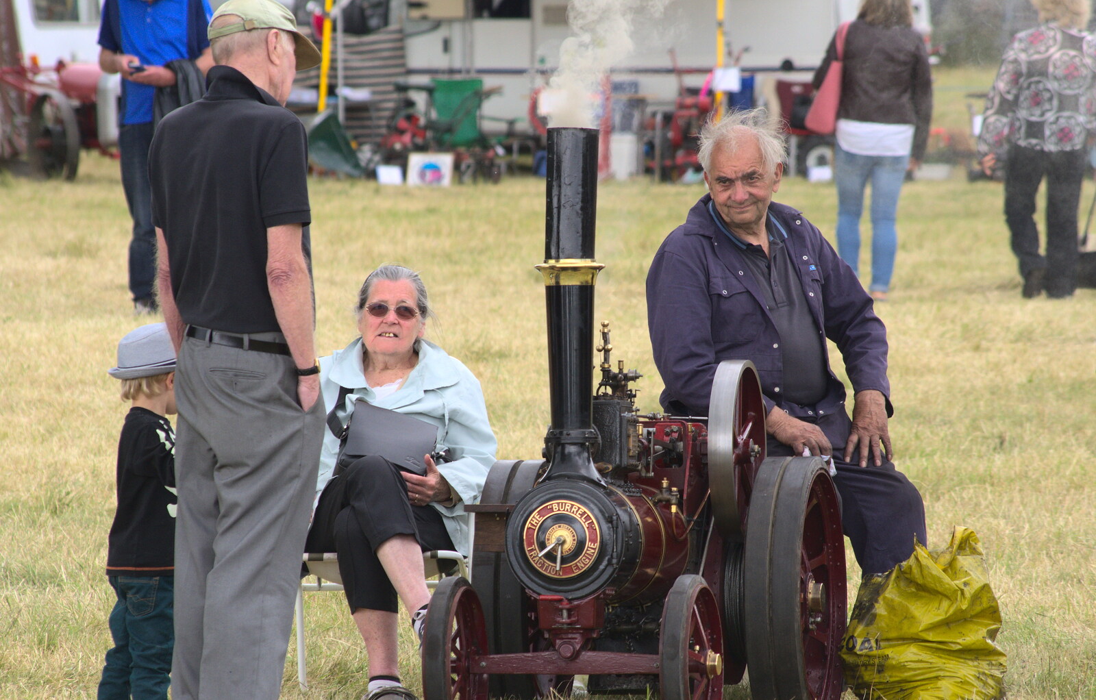 Grandad wanders over to look at a steam engine from A Vintage Tractorey Sort of Day, Palgrave, Suffolk - 21st June 2015