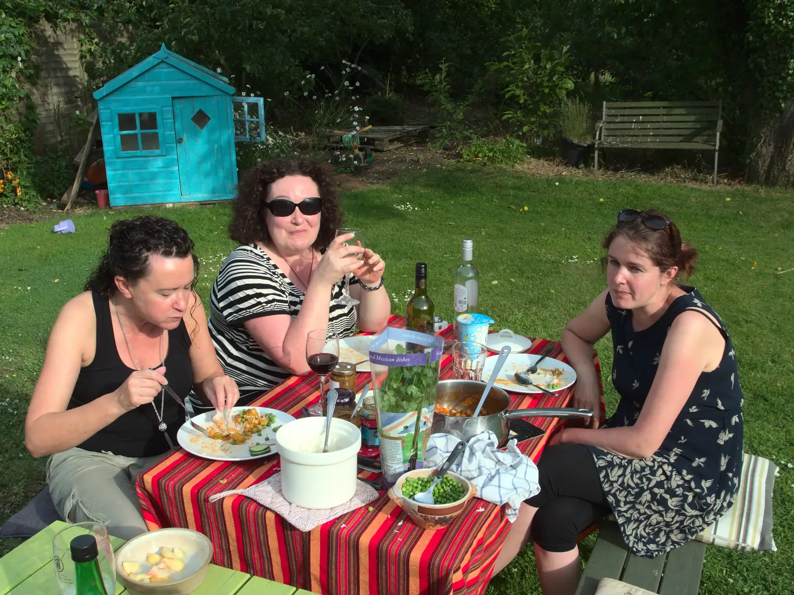 Evelyn, Louise and Isobel, from A visit from Da Gorls, Brome, Suffolk - 27th June 2015