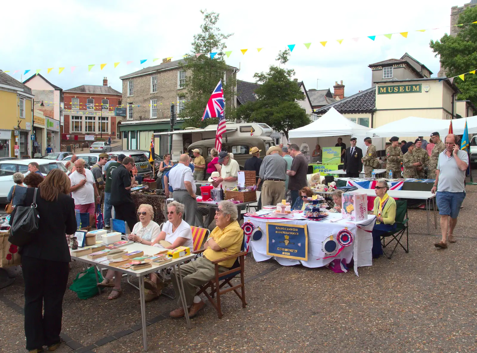 British Legion stalls are out for VE day, from A visit from Da Gorls, Brome, Suffolk - 27th June 2015