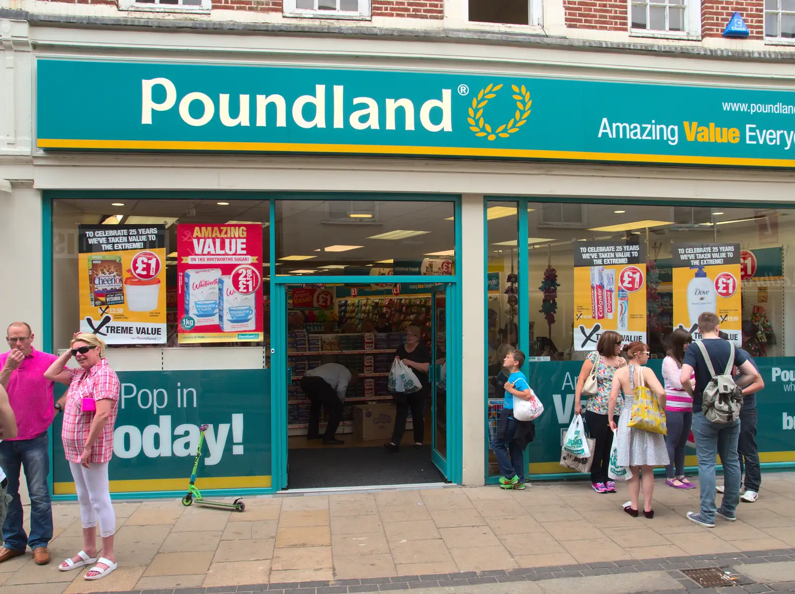 Diss goes up-market again as Poundland moves in, from A visit from Da Gorls, Brome, Suffolk - 27th June 2015