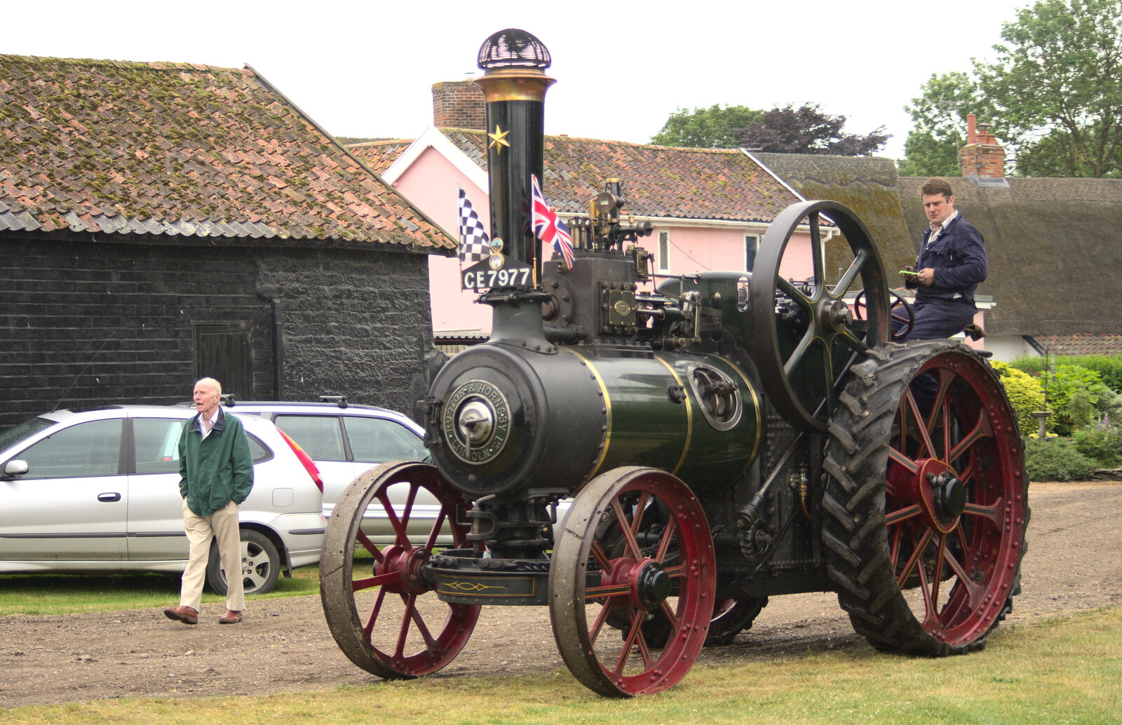 Oliver the traction engine from Thrandeston Pig Roast, Thrandeston Little Green, Suffolk - 28th June 2015