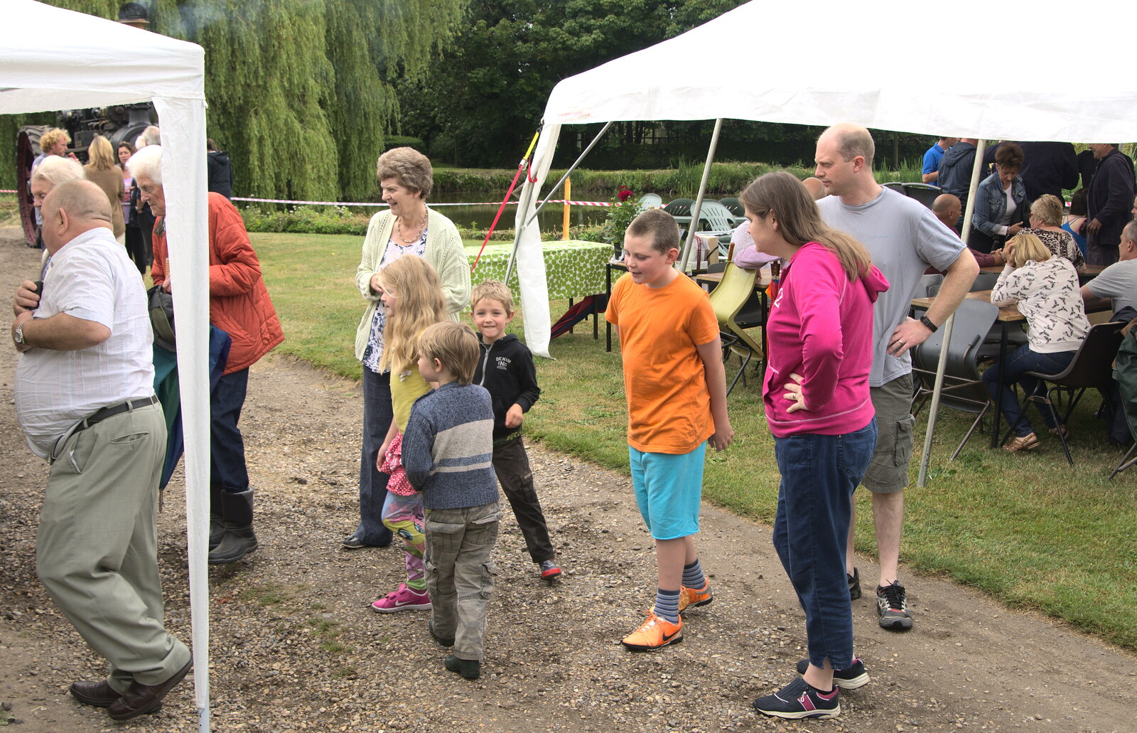 Fred messes about in the queue from Thrandeston Pig Roast, Thrandeston Little Green, Suffolk - 28th June 2015
