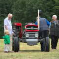 Grandad takes Gabes over to look at tractors, Thrandeston Pig Roast, Thrandeston Little Green, Suffolk - 28th June 2015