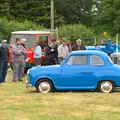 Rachel and the girls drive over in their A35, Thrandeston Pig Roast, Thrandeston Little Green, Suffolk - 28th June 2015