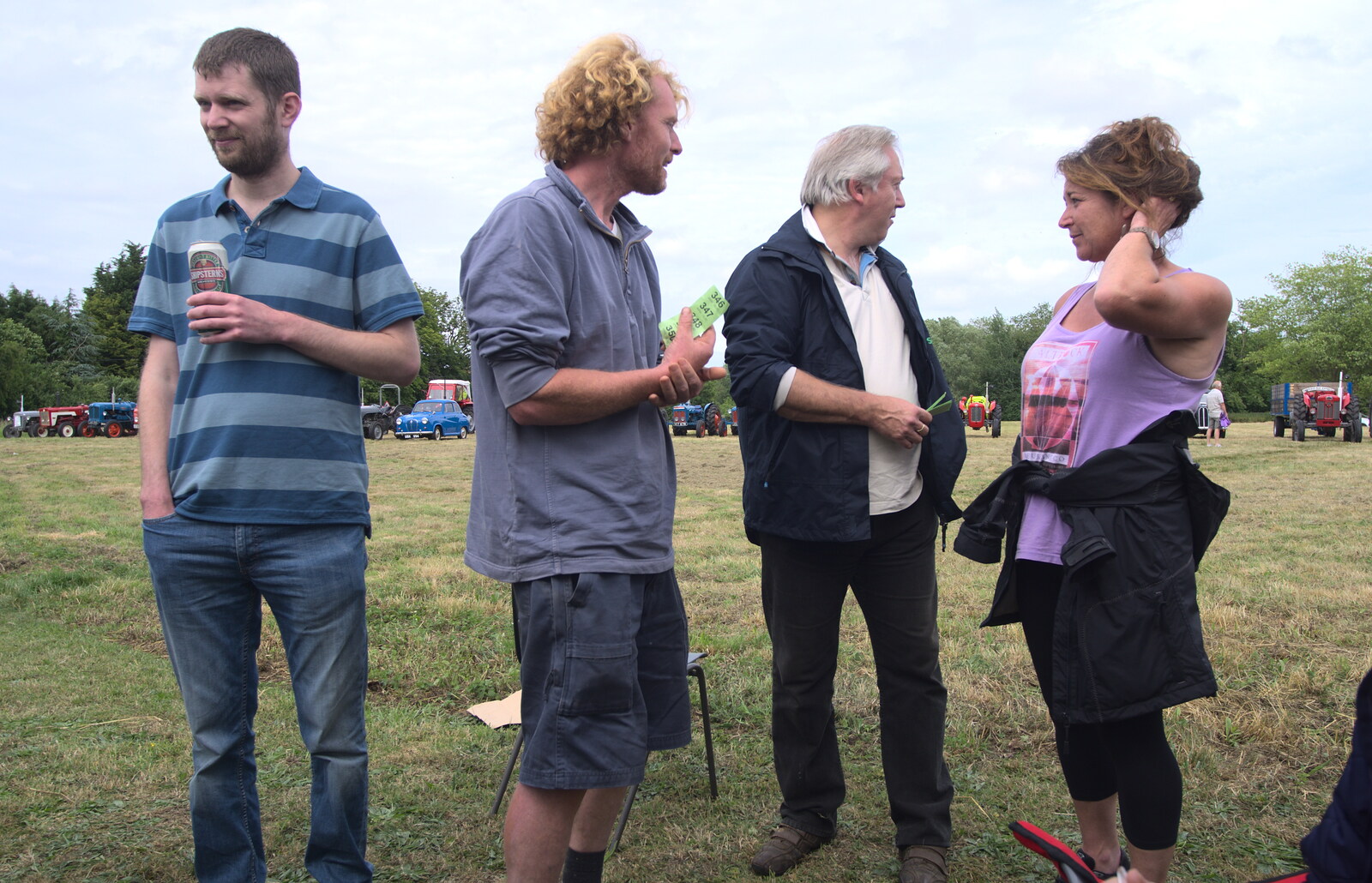 Wavy chats to Nigel and Gail from Thrandeston Pig Roast, Thrandeston Little Green, Suffolk - 28th June 2015