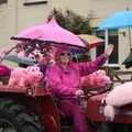 A wave from a Massey-Ferguson 135, The Pink Ladies Tractor Run, Harleston and Gawdy Park, Norfolk - 5th July 2015