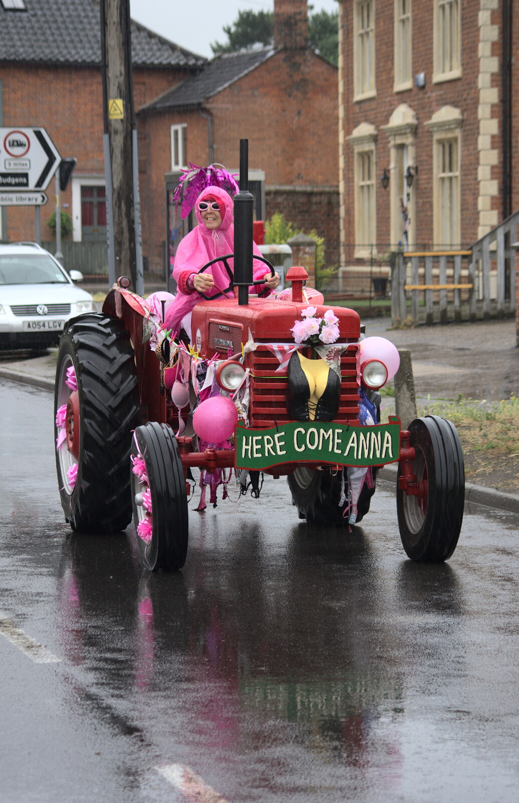 'Here come Anna' from The Pink Ladies Tractor Run, Harleston and Gawdy Park, Norfolk - 5th July 2015
