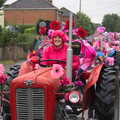 A sea of pink, The Pink Ladies Tractor Run, Harleston and Gawdy Park, Norfolk - 5th July 2015